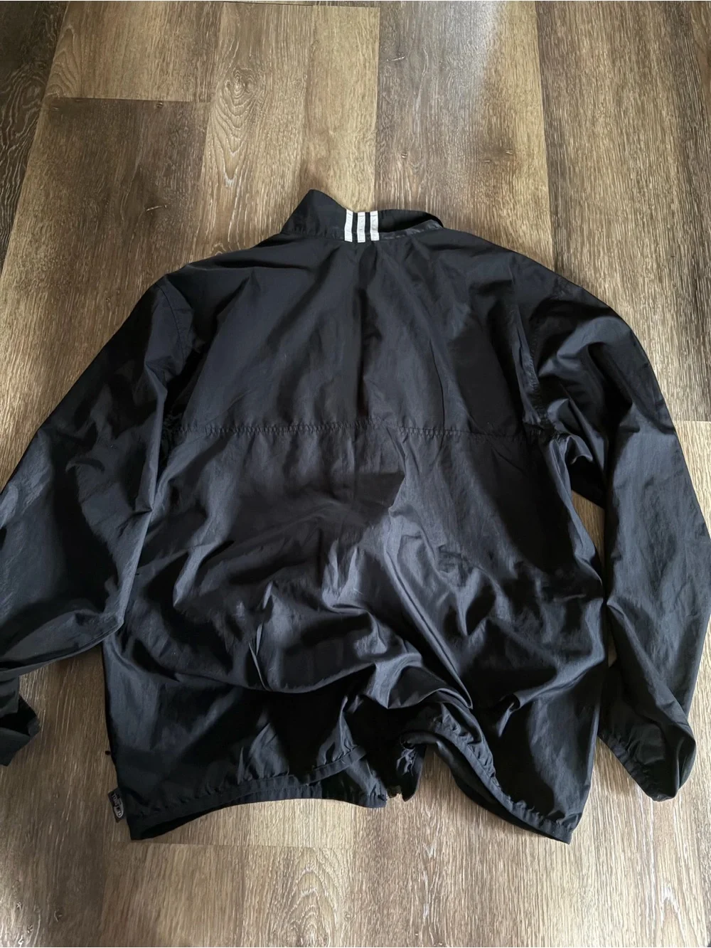 Vintage Adidas Men's Black Lightweight Windbreaker Jacket